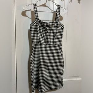 Bodycon Black and White Gingham Dress